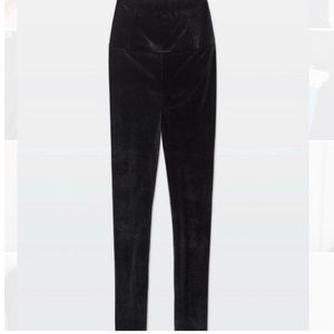 Wilfred free daria black velvet leggings high rise